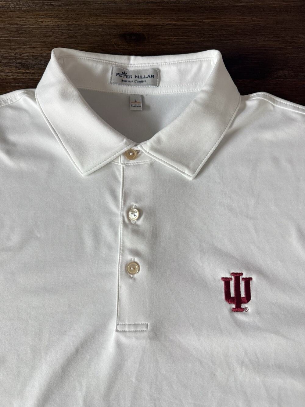 Peter Millar Summer Comfort Mens Large Indiana University Polo Shirt White